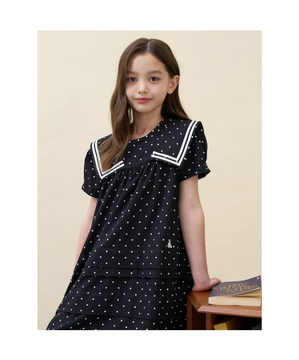 빈폴 키즈(BEANPOLE KIDS) 도트 시어서커 원피스 - 블랙