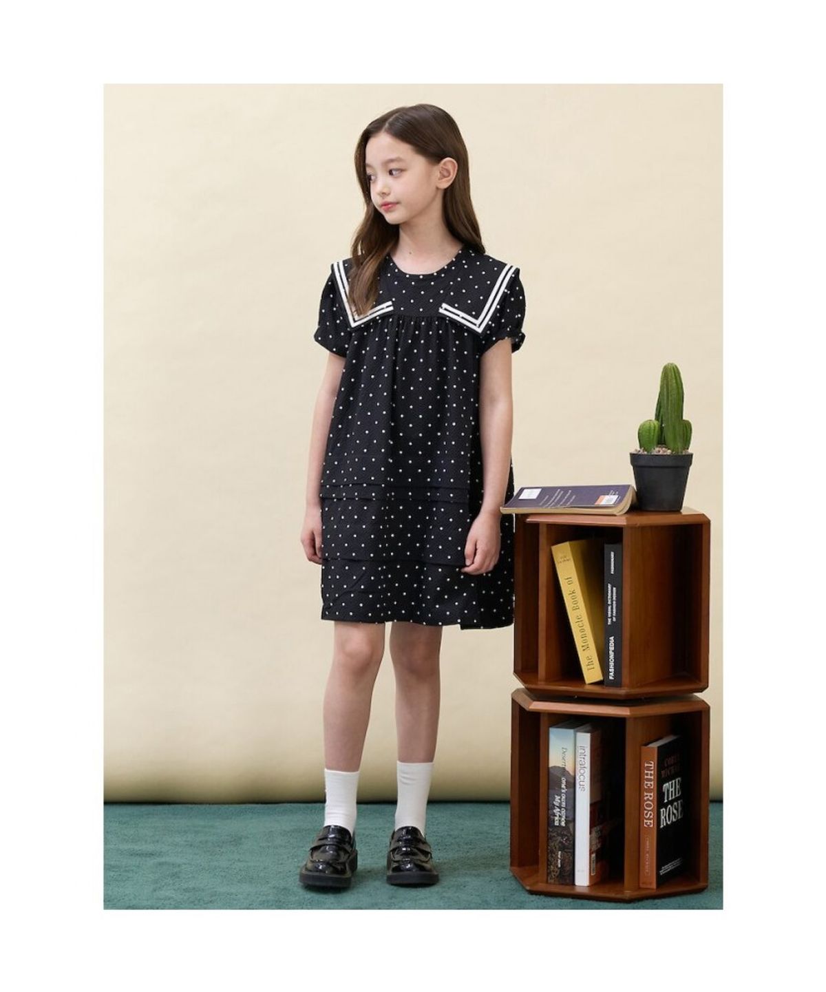 빈폴 키즈(BEANPOLE KIDS) 도트 시어서커 원피스 - 블랙
