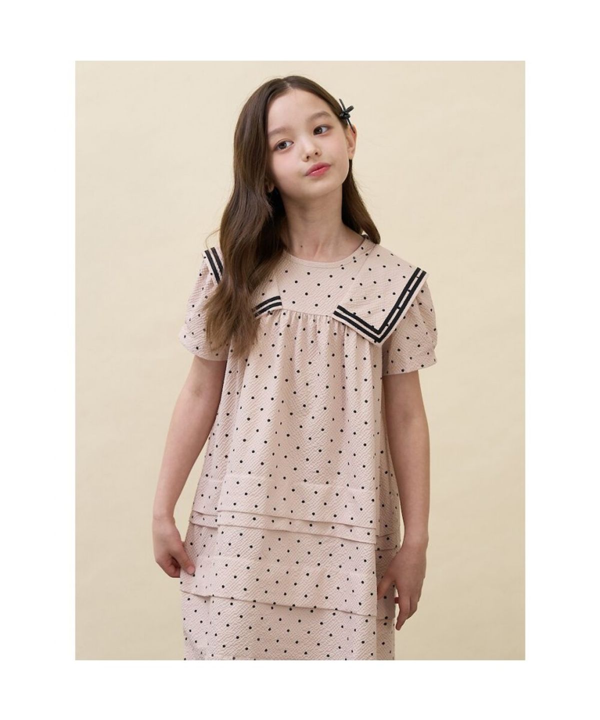 빈폴 키즈(BEANPOLE KIDS) 도트 시어서커 원피스 - 베이지