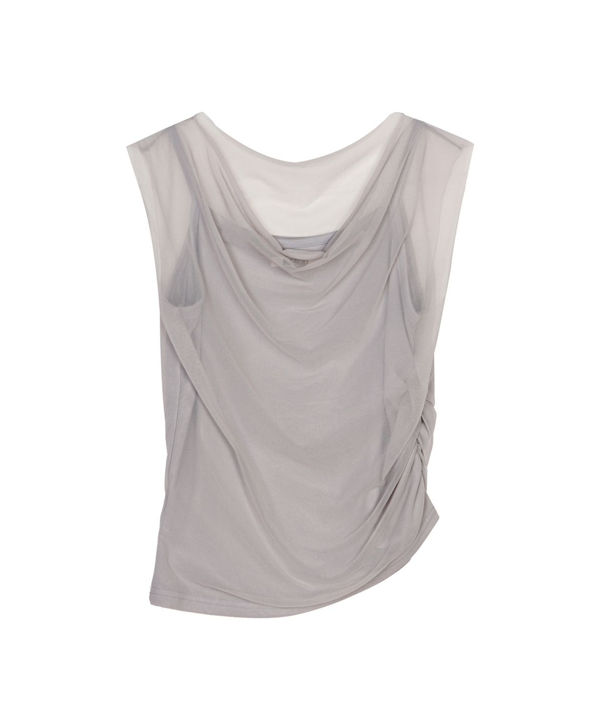 닉앤니콜(NICK&NICOLE) LAYERED SHEER DRAPE TOP_GRAY