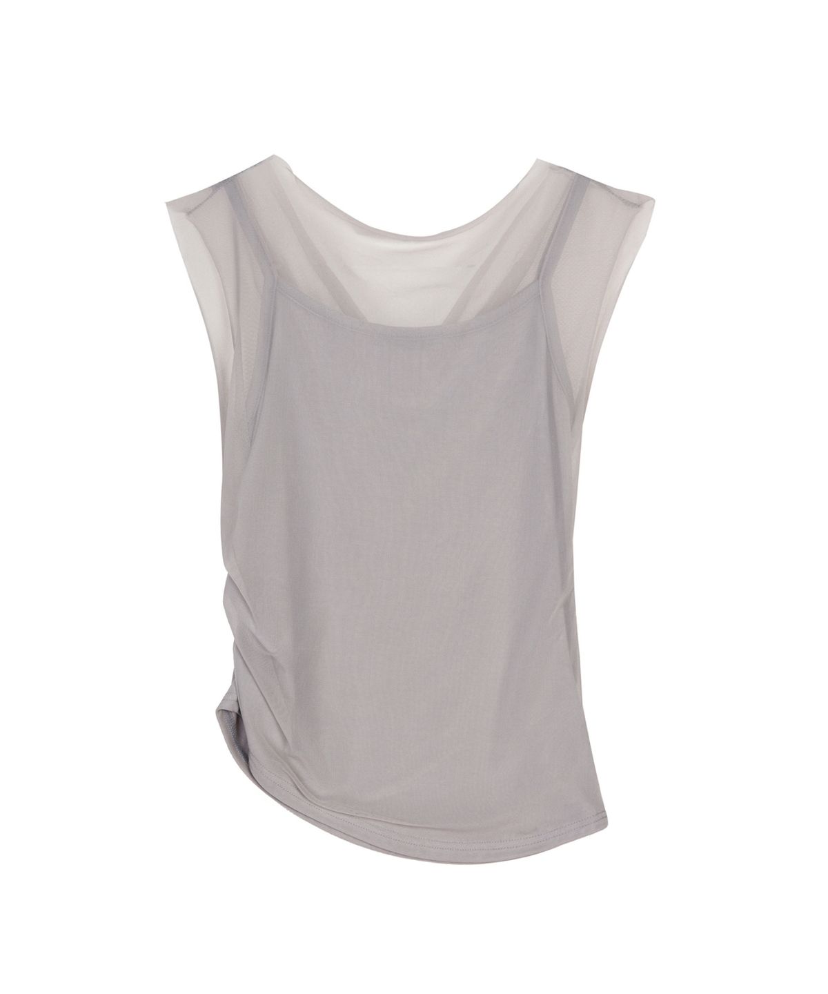 닉앤니콜(NICK&NICOLE) LAYERED SHEER DRAPE TOP_GRAY