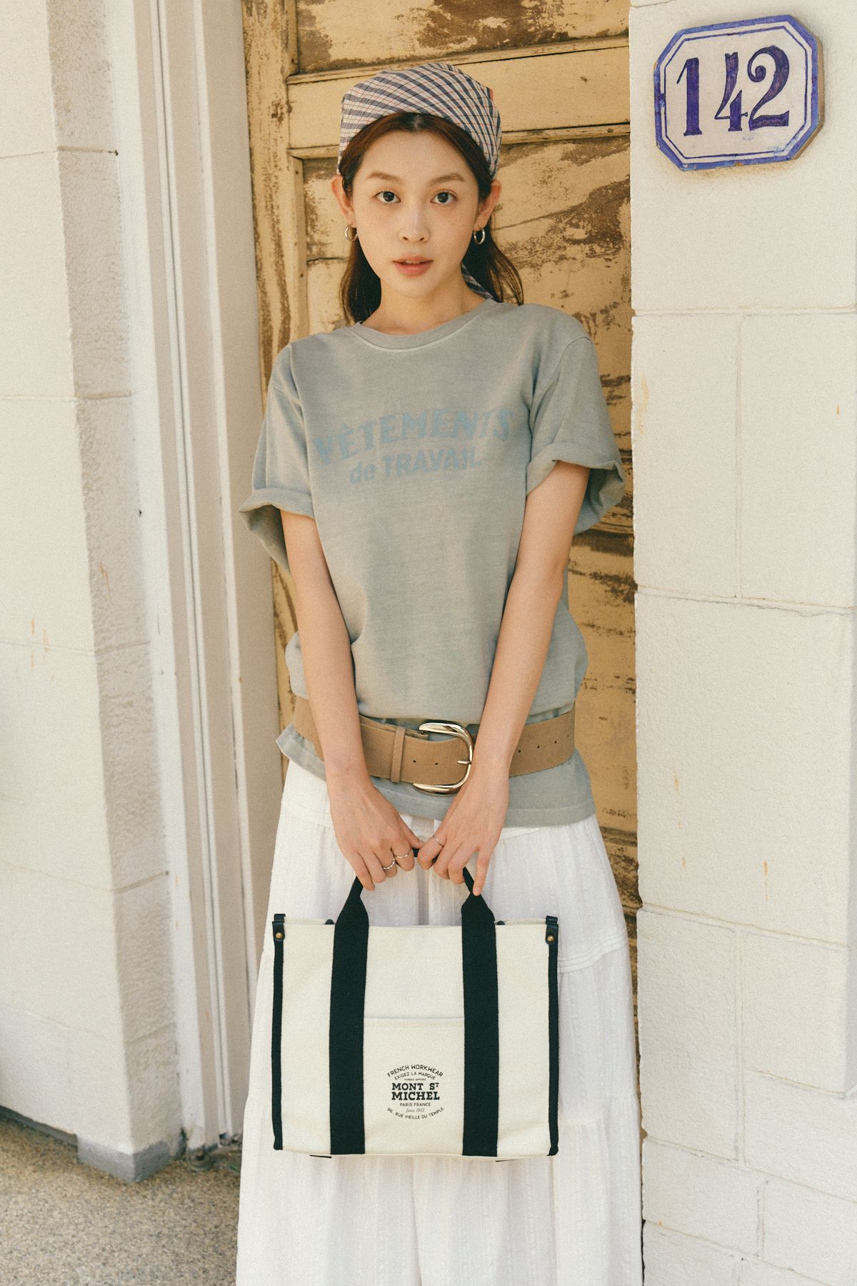 르몽생미셸(LE MONT ST MICHEL) ARMOR – PRINTED BAG_Ivory