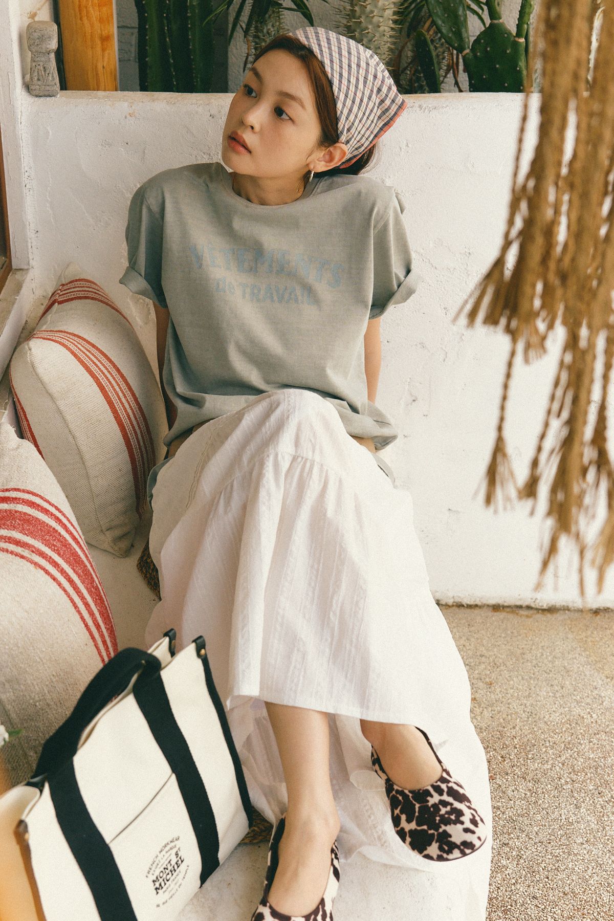 르몽생미셸(LE MONT ST MICHEL) ARMOR – PRINTED BAG_Ivory