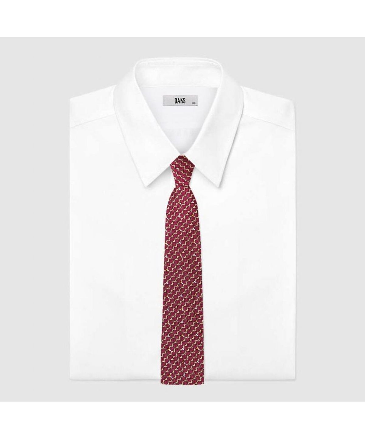 닥스셔츠(DAKS SHIRTS) 실크혼방 큐빅 올오버 넥타이 레드_DMF1ACF1105R2