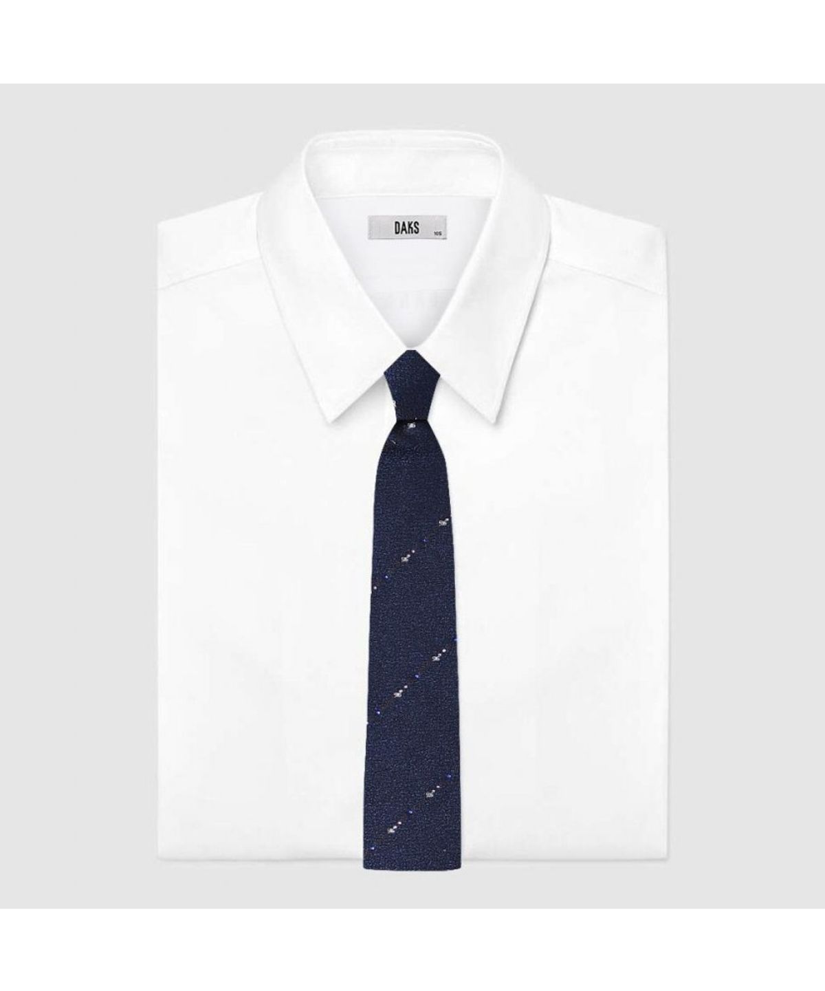 닥스셔츠(DAKS SHIRTS) 실크혼방 큐빅 올오버 넥타이 네이비_DMF1ACF1107N1