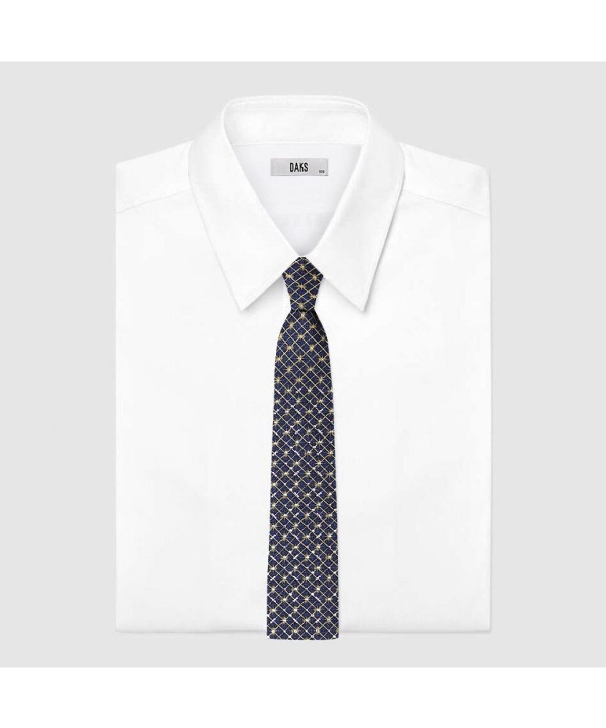 닥스셔츠(DAKS SHIRTS) 실크혼방 큐빅 기하학 넥타이 네이비_DMF1ACF1151N1