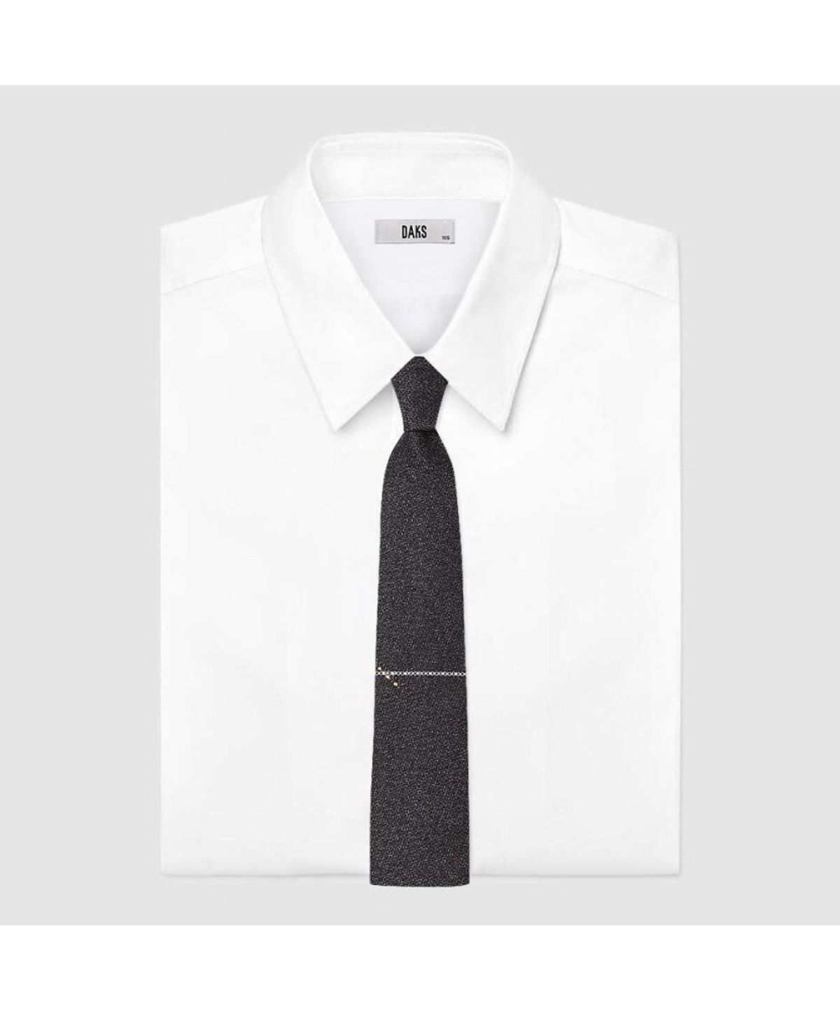 닥스셔츠(DAKS SHIRTS) 실크혼방 큐빅 원포인트 넥타이 그레이_DMF1ACF1204G1