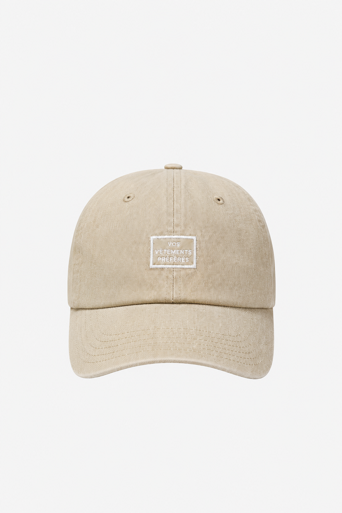 르몽생미셸(LE MONT ST MICHEL) Embroidery Square Point Cap_Beige