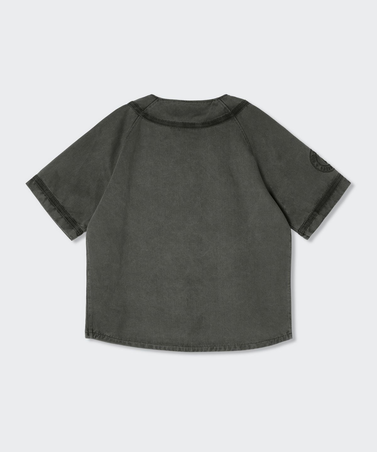 무신사 스탠다드 키즈(MUSINSA STANDARD KIDS) [SSG랜더스 컬래버] 피그먼트 다이드 베이스볼 셔츠 [차콜 그레이]