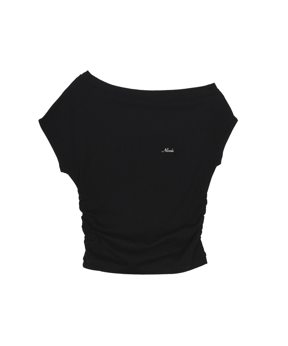 닉앤니콜(NICK&NICOLE) OFF SHOULDER BOAT NECK TOP_BLACK
