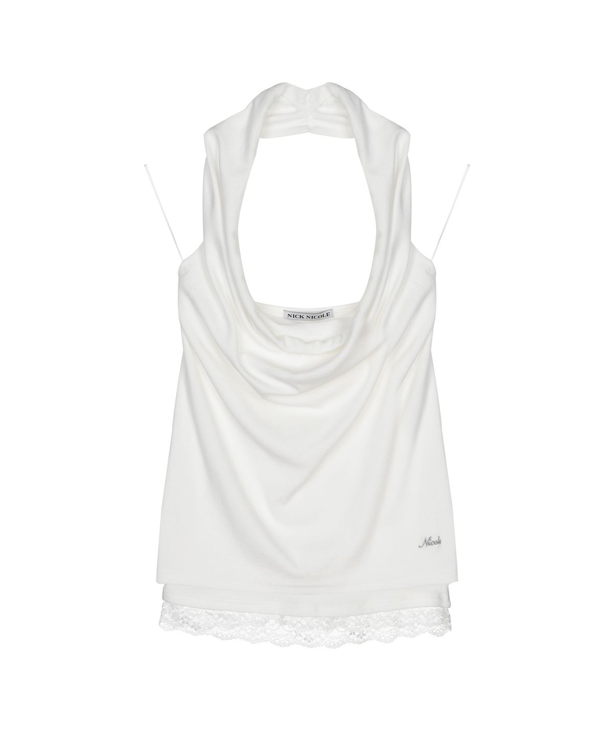 닉앤니콜(NICK&NICOLE) LAYERD DRAPE HALTER TOP_IVORY