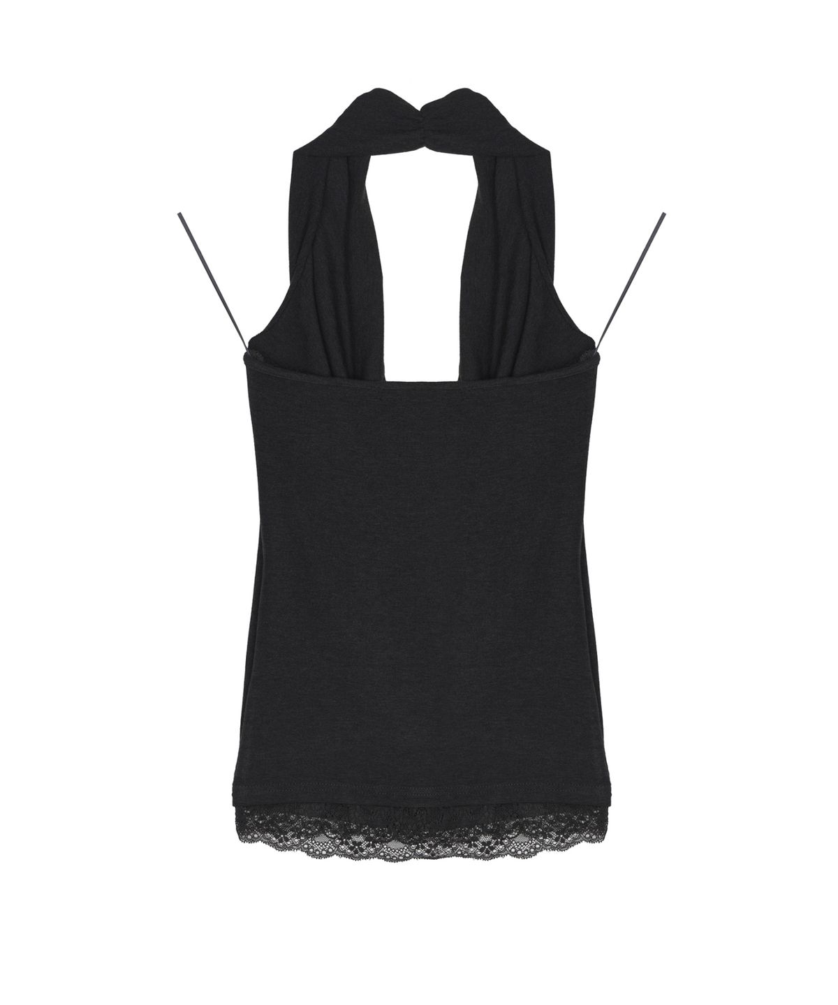 닉앤니콜(NICK&NICOLE) LAYERD DRAPE HALTER TOP_BLACK