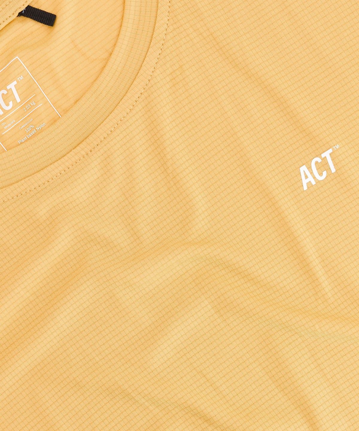 액트러닝(ACT RUNNING) 바이오퍼프 티셔츠 SS Washed Yellow
