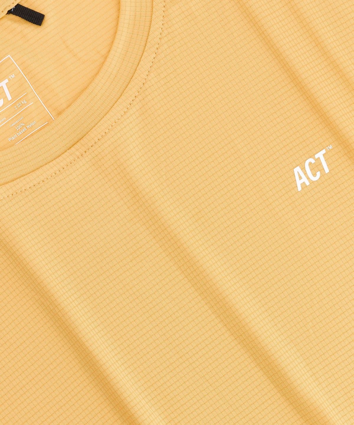 액트러닝(ACT RUNNING) 바이오퍼프 티셔츠 SS Washed Yellow