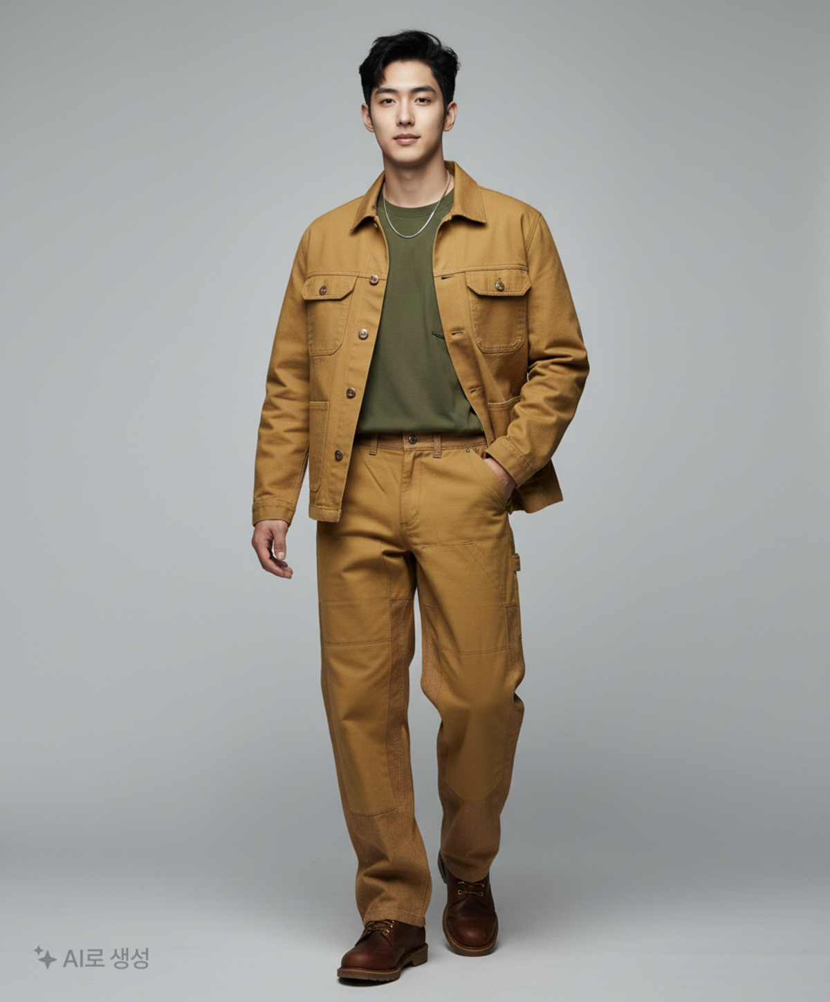 애드오프(ADDOFF) COMBI PATCH CARPENTER PANTS BROWN 48