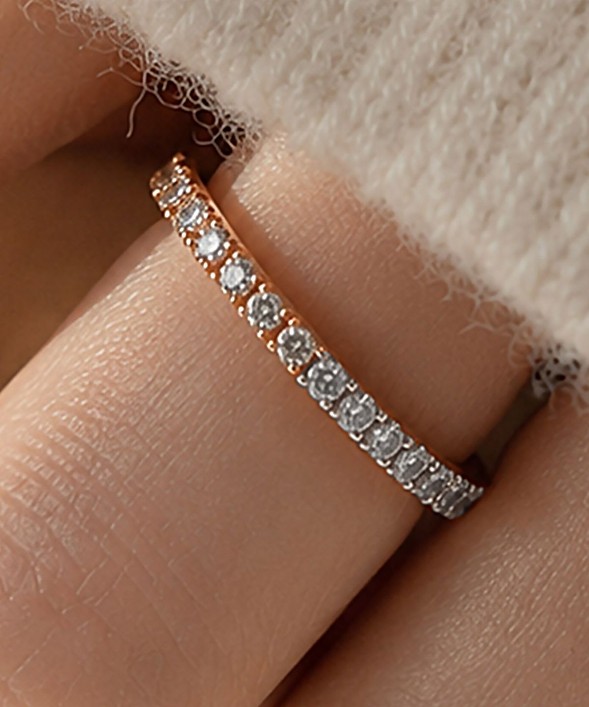 엘렌쥬얼리(HELENE JEWELRY) 14K 18K 랩 다이아몬드 2mm 4프롱 미스 링 금 반지