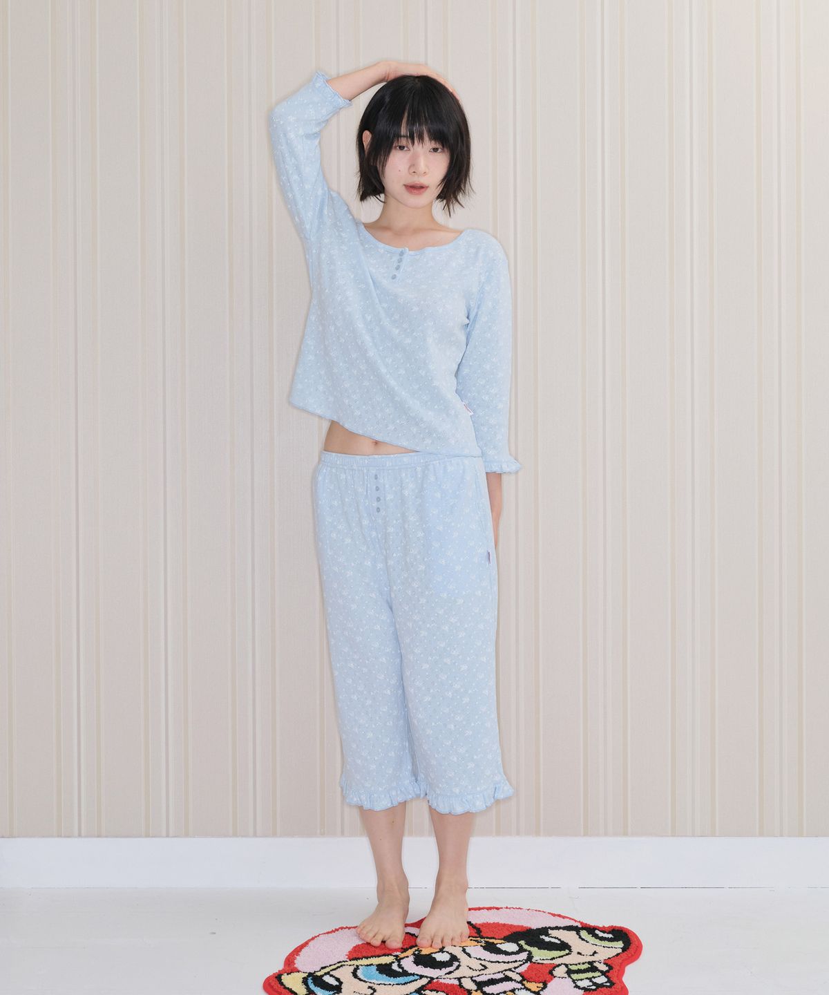 아메스 월드와이드(AMES-WORLDWIDE) PPG TWINKLE PAJAMA SET-UP SKY BLUE