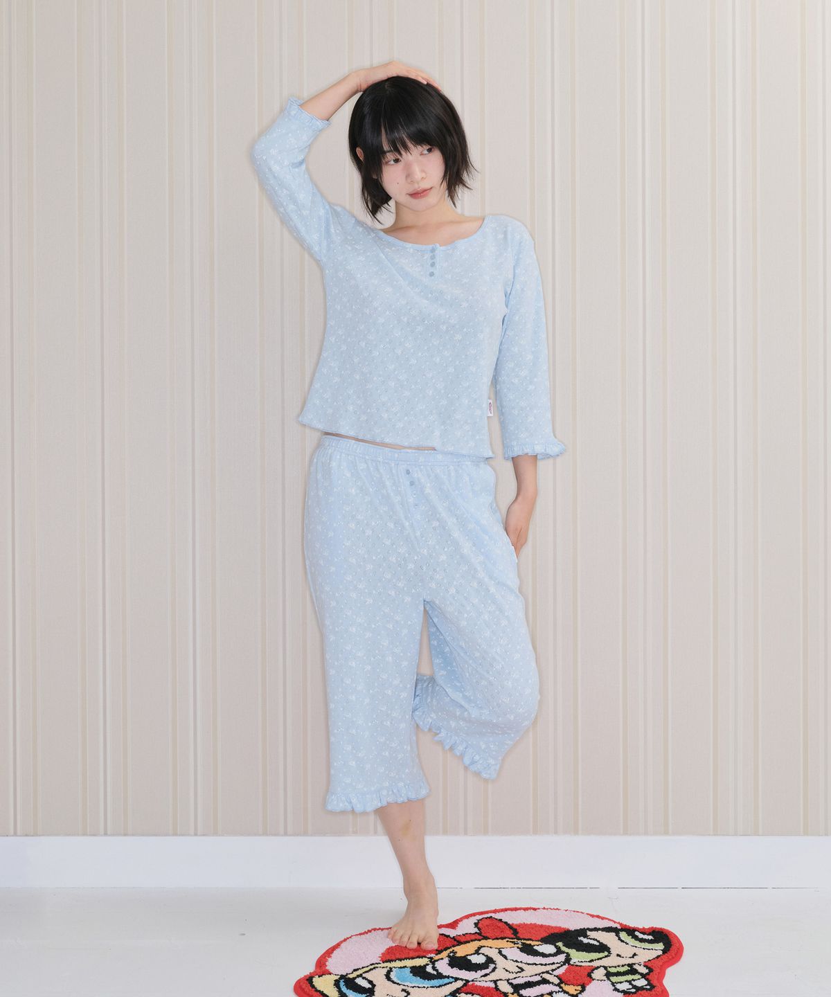 아메스 월드와이드(AMES-WORLDWIDE) PPG TWINKLE PAJAMA SET-UP SKY BLUE