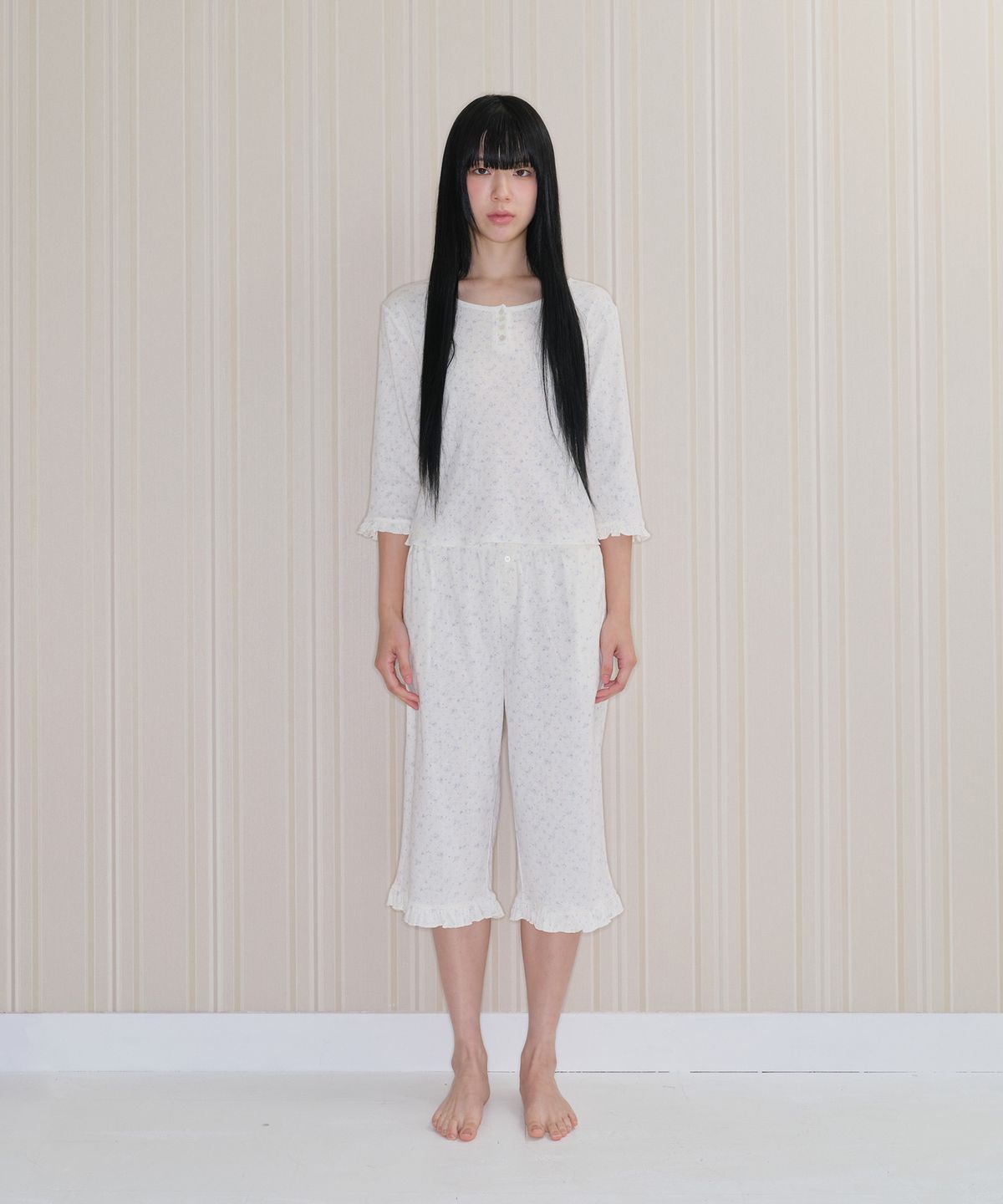 아메스 월드와이드(AMES-WORLDWIDE) PPG TWINKLE PAJAMA SET-UP CREAM