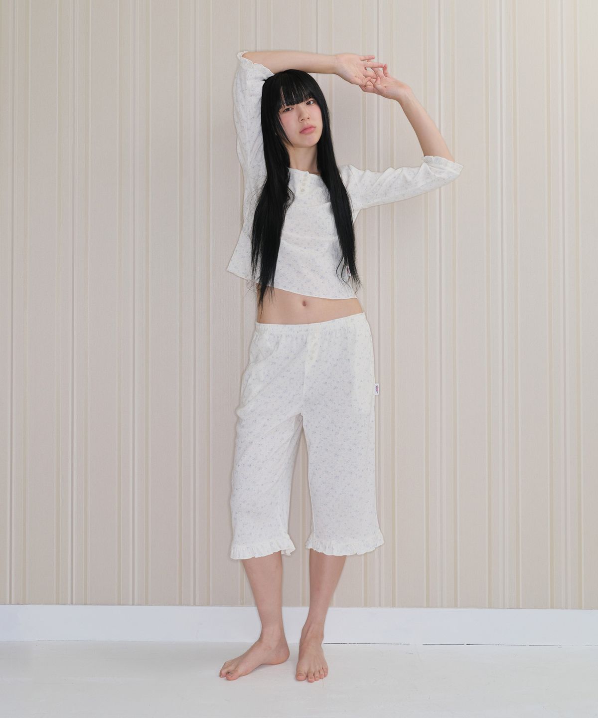 아메스 월드와이드(AMES-WORLDWIDE) PPG TWINKLE PAJAMA SET-UP CREAM