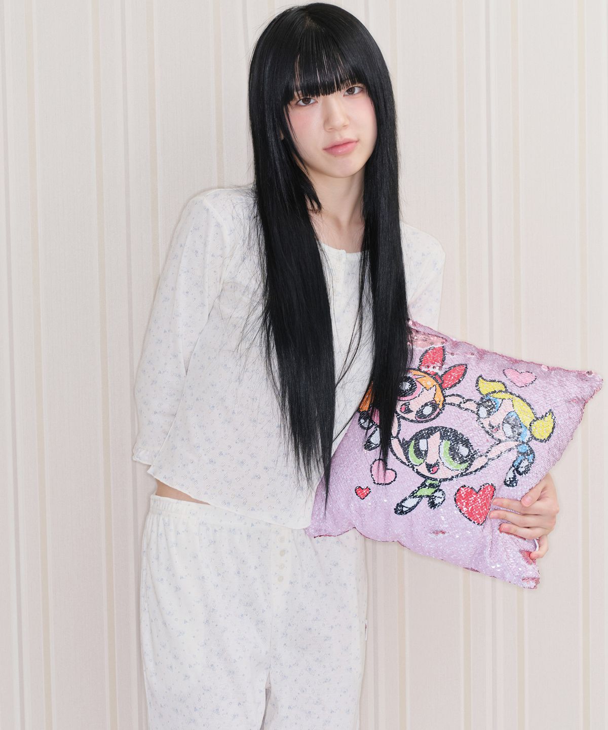 아메스 월드와이드(AMES-WORLDWIDE) PPG TWINKLE PAJAMA SET-UP CREAM