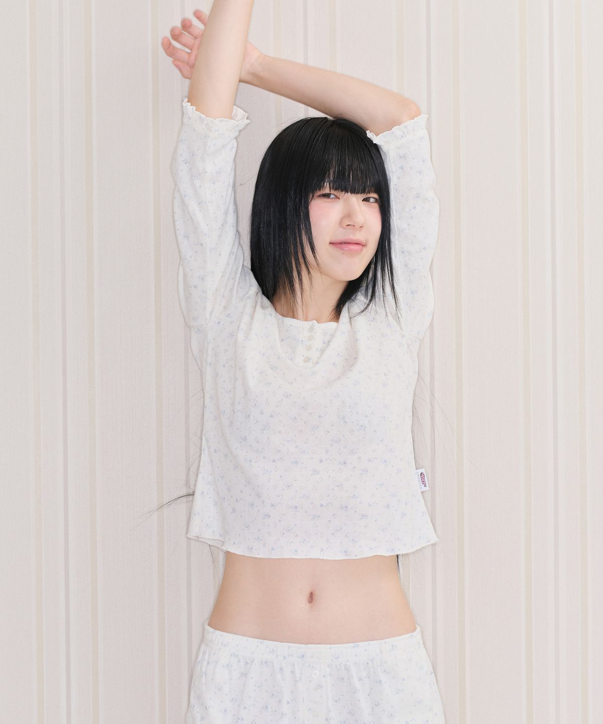 아메스 월드와이드(AMES-WORLDWIDE) PPG TWINKLE PAJAMA SET-UP CREAM