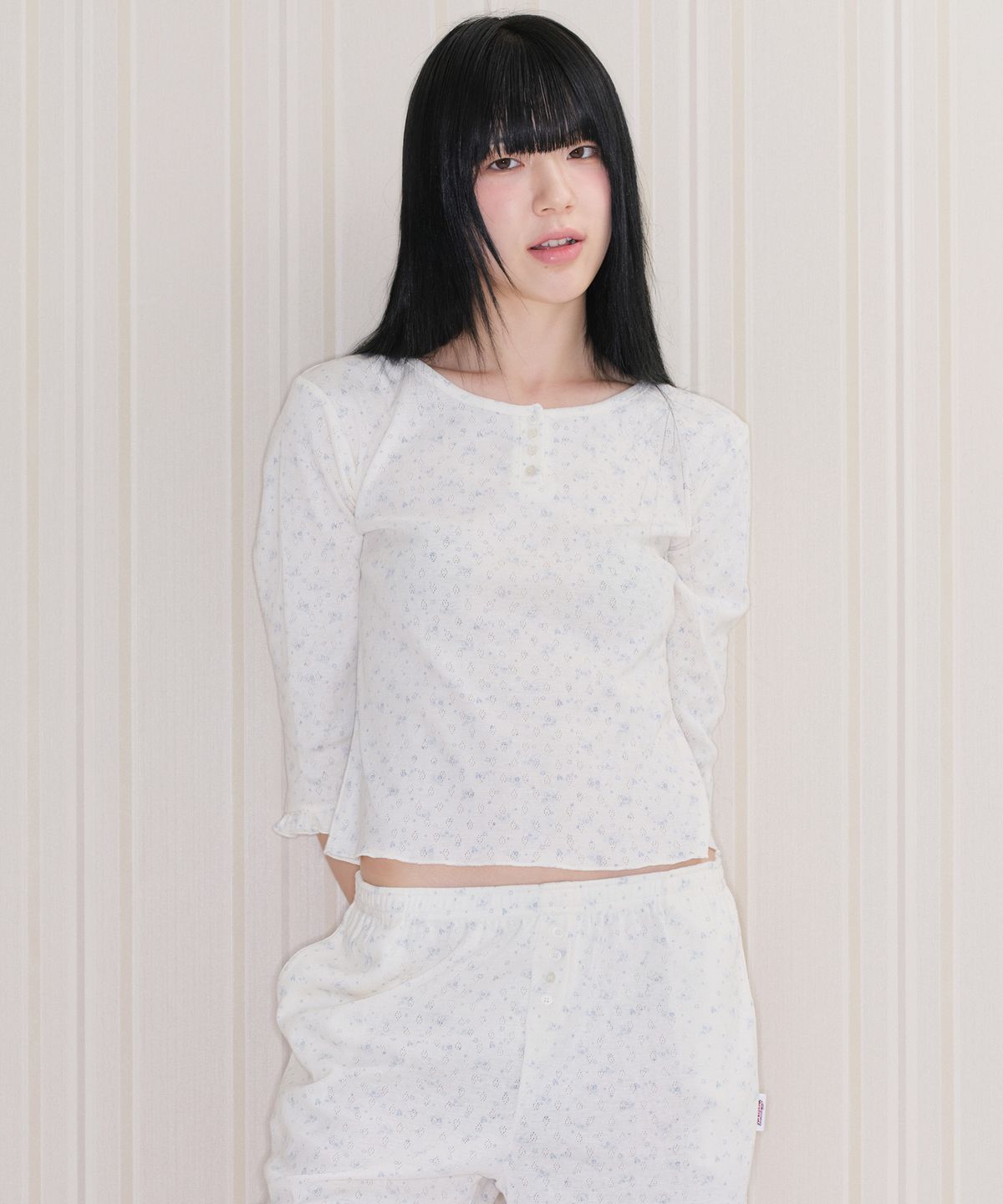 아메스 월드와이드(AMES-WORLDWIDE) PPG TWINKLE PAJAMA SET-UP CREAM