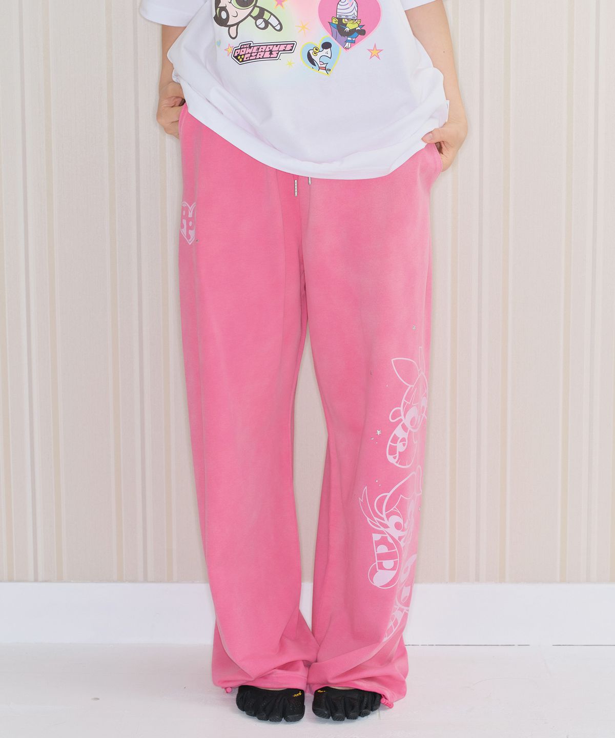 아메스 월드와이드(AMES-WORLDWIDE) PPG HOTFIX DRAWING SWEAT PANTS PINK
