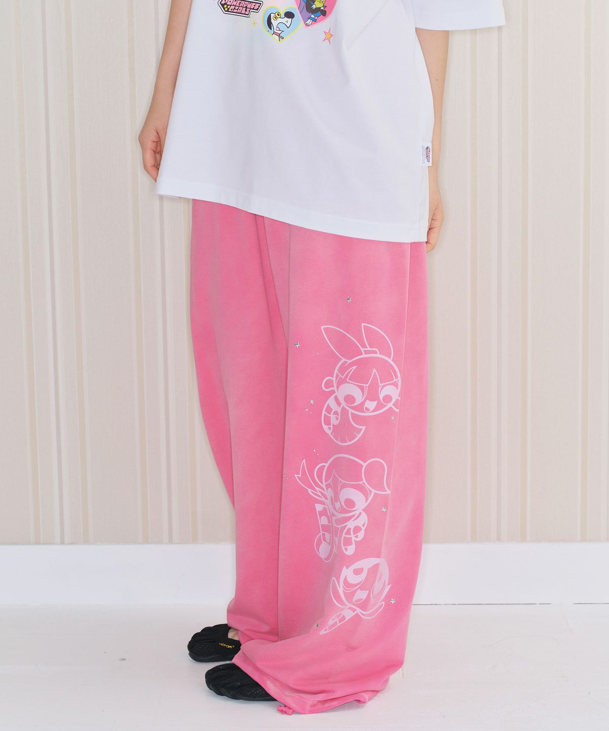 아메스 월드와이드(AMES-WORLDWIDE) PPG HOTFIX DRAWING SWEAT PANTS PINK