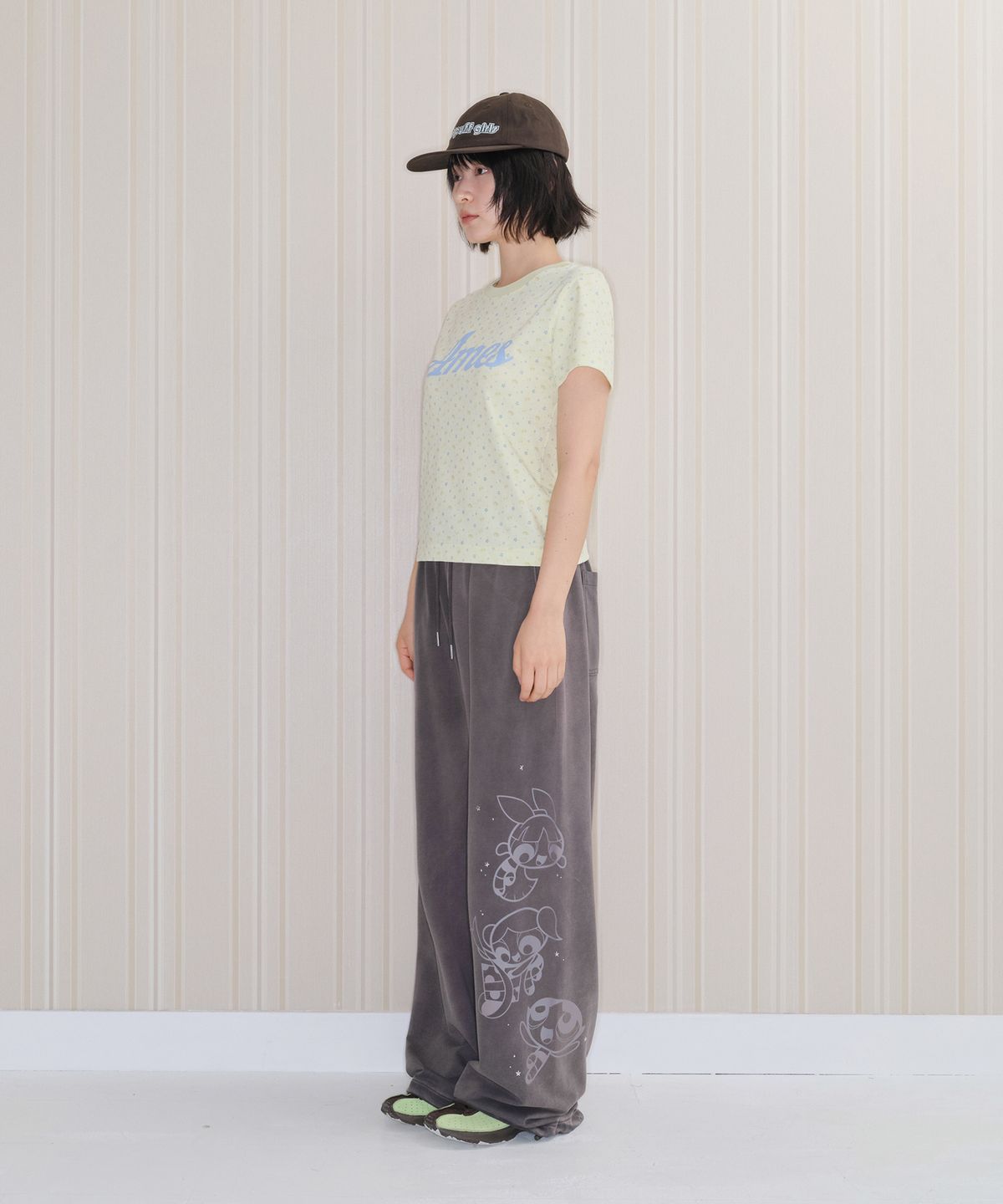 아메스 월드와이드(AMES-WORLDWIDE) PPG HOTFIX DRAWING SWEAT PANTS DEEP CHARCOAL