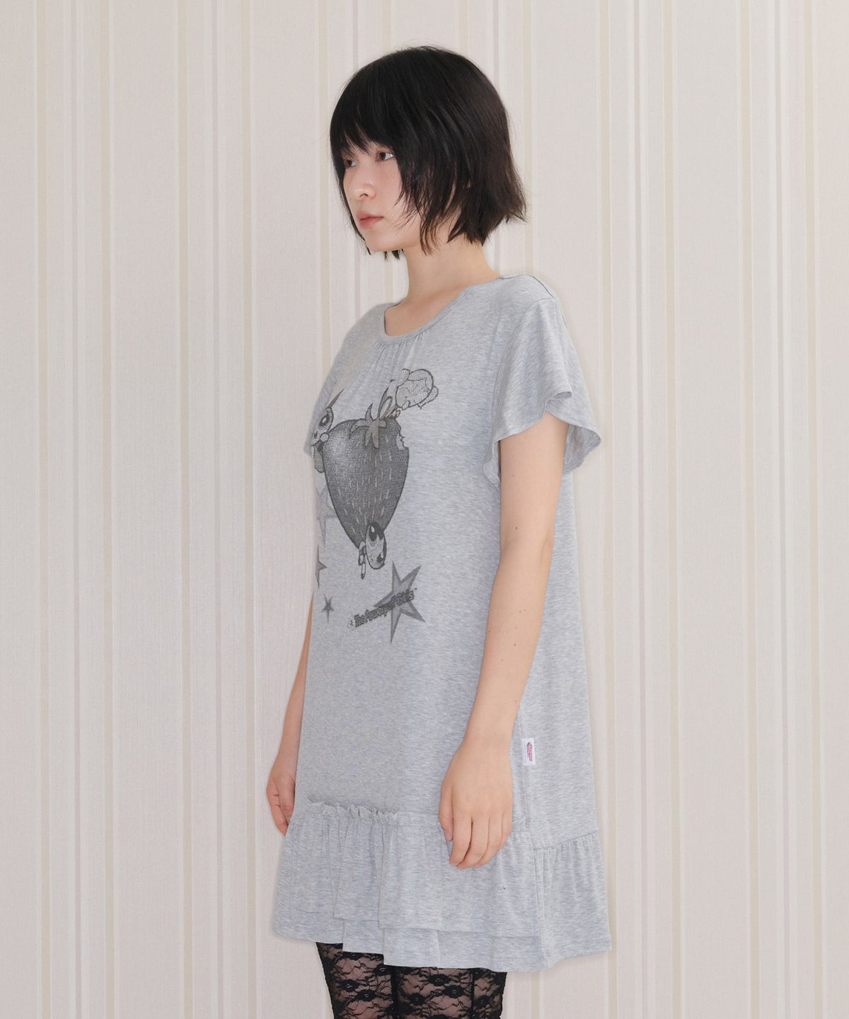 아메스 월드와이드(AMES-WORLDWIDE) PPG RUFFLE MINI DRESS GREY