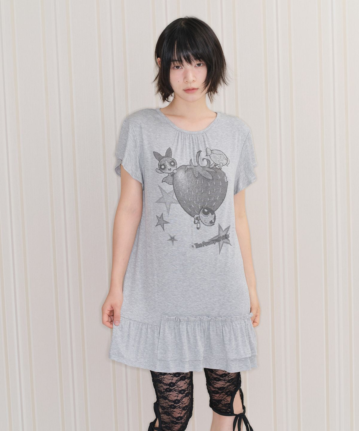 아메스 월드와이드(AMES-WORLDWIDE) PPG RUFFLE MINI DRESS GREY