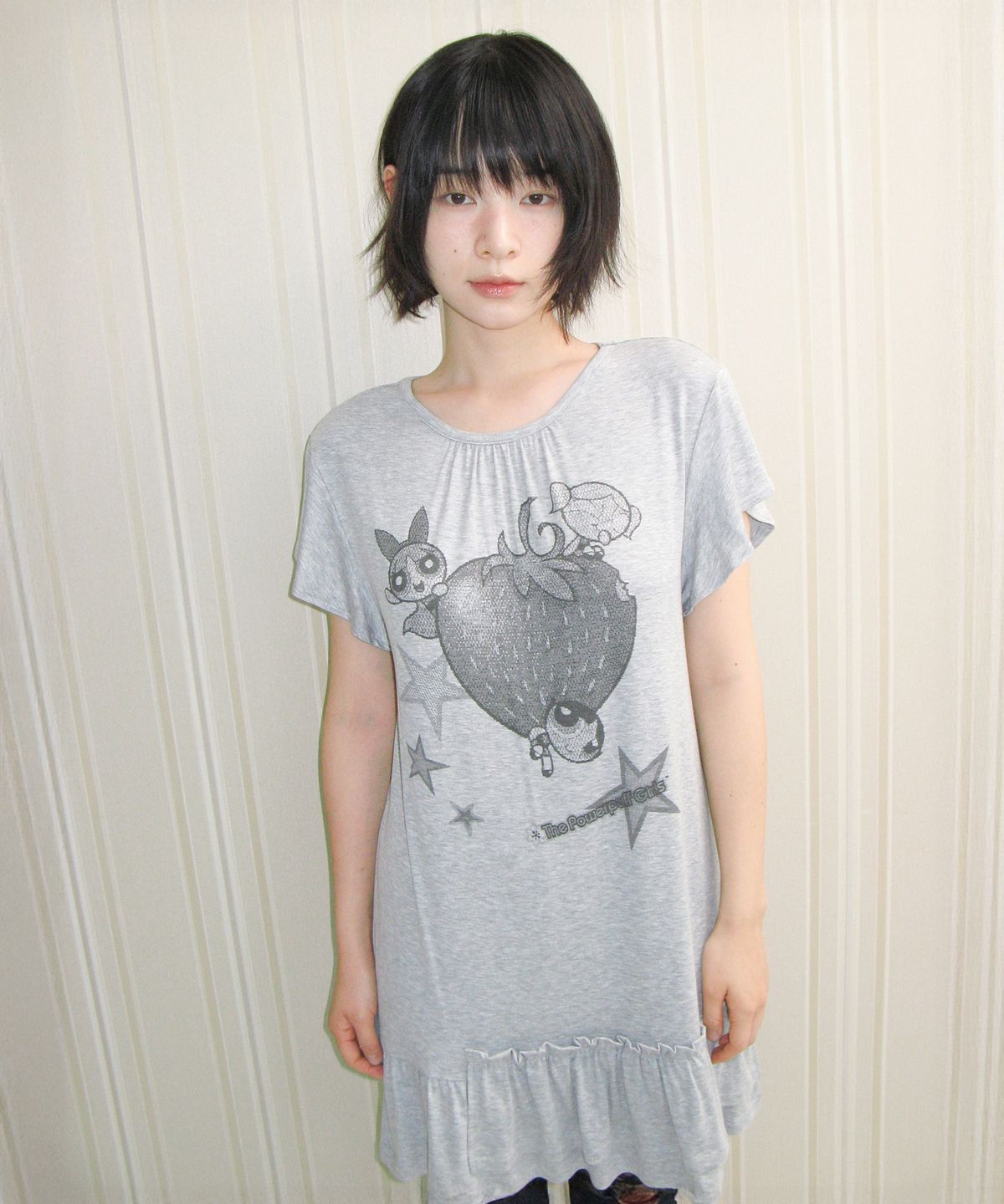 아메스 월드와이드(AMES-WORLDWIDE) PPG RUFFLE MINI DRESS GREY