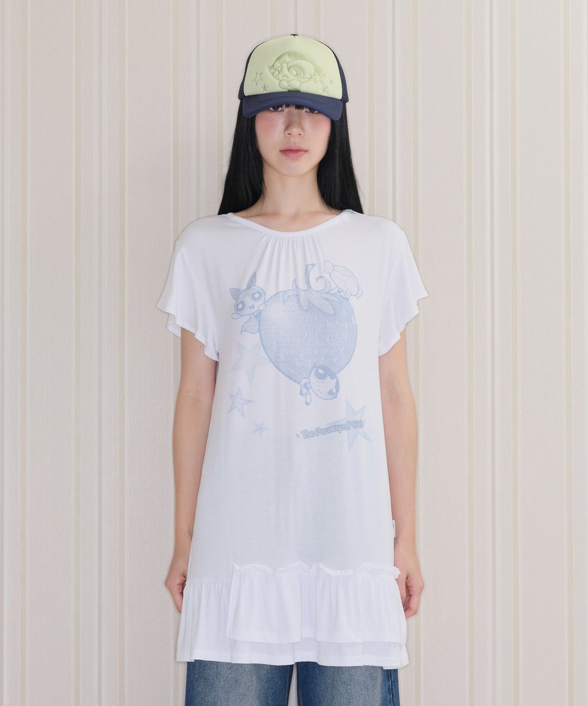 아메스 월드와이드(AMES-WORLDWIDE) PPG RUFFLE MINI DRESS WHITE