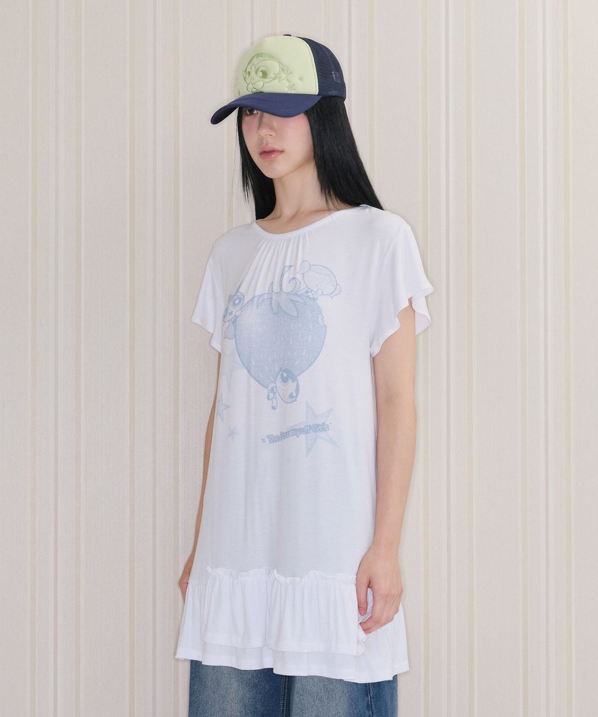 아메스 월드와이드(AMES-WORLDWIDE) PPG RUFFLE MINI DRESS WHITE