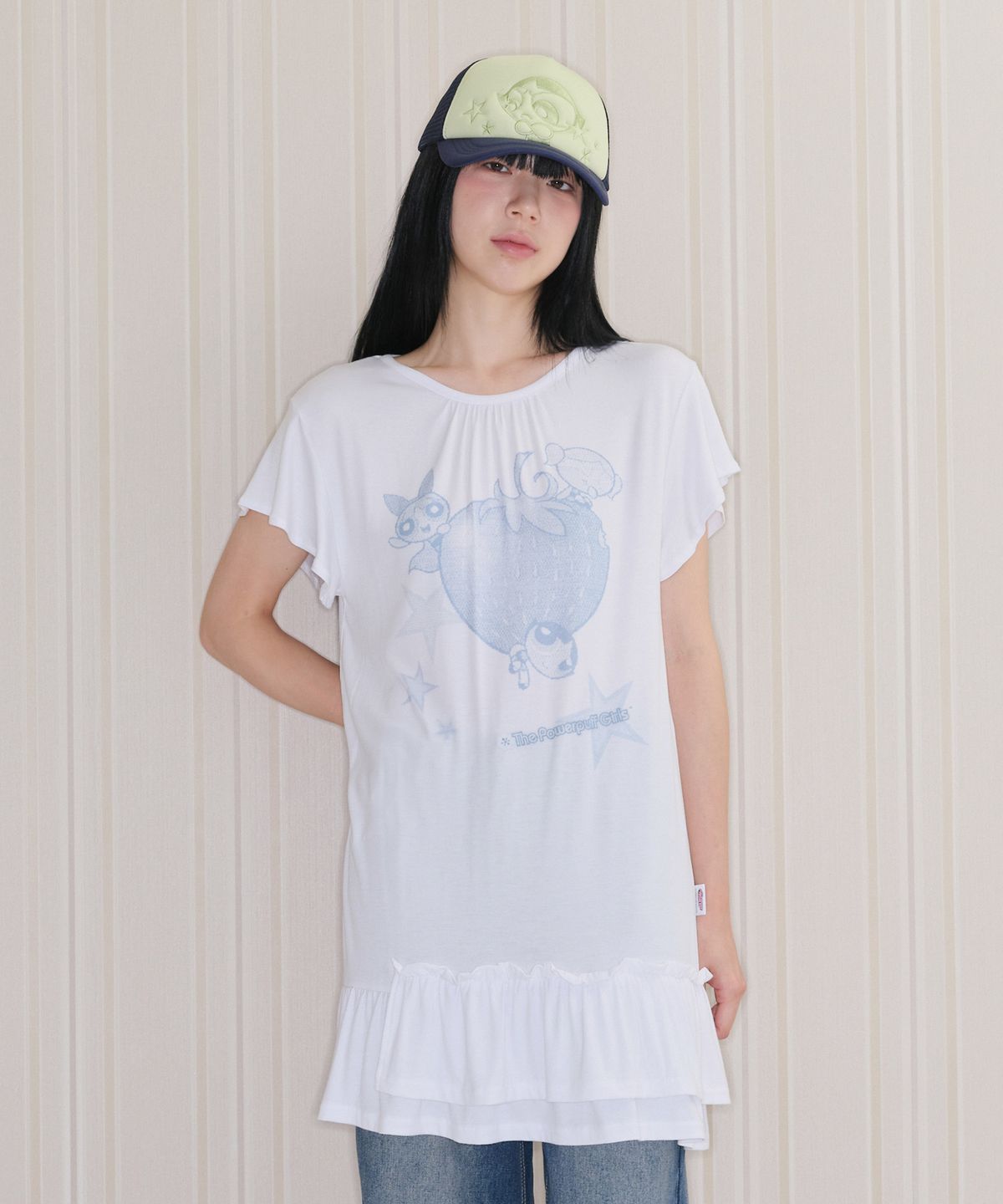 아메스 월드와이드(AMES-WORLDWIDE) PPG RUFFLE MINI DRESS WHITE