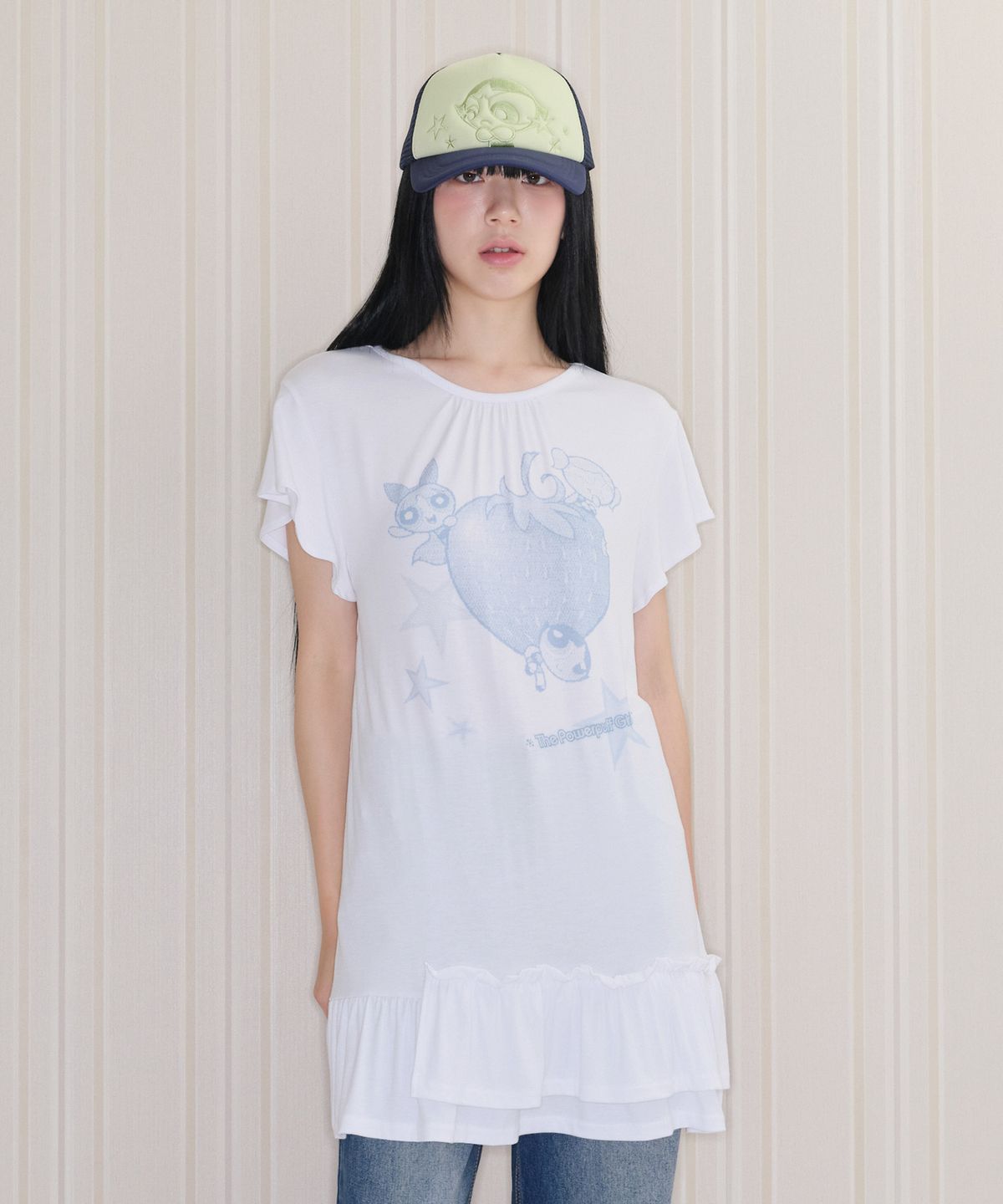 아메스 월드와이드(AMES-WORLDWIDE) PPG RUFFLE MINI DRESS WHITE