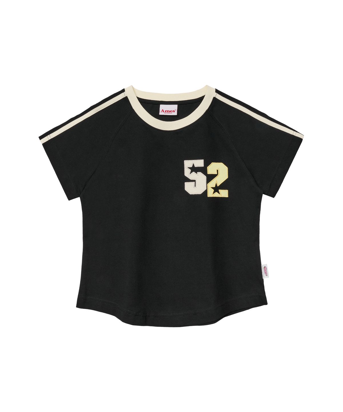 아메스 월드와이드(AMES-WORLDWIDE) PPG 52 ROUND HEM CROP TEE BLACK