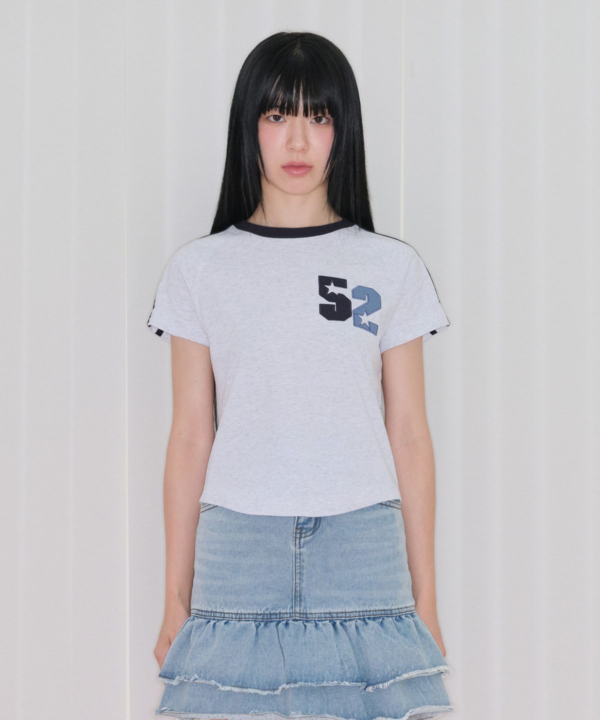 아메스 월드와이드(AMES-WORLDWIDE) PPG 52 ROUND HEM CROP TEE LIGHT GREY