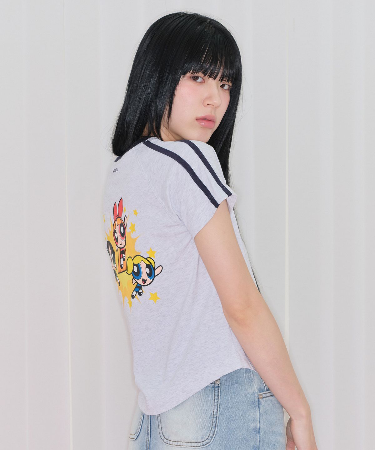 아메스 월드와이드(AMES-WORLDWIDE) PPG 52 ROUND HEM CROP TEE LIGHT GREY