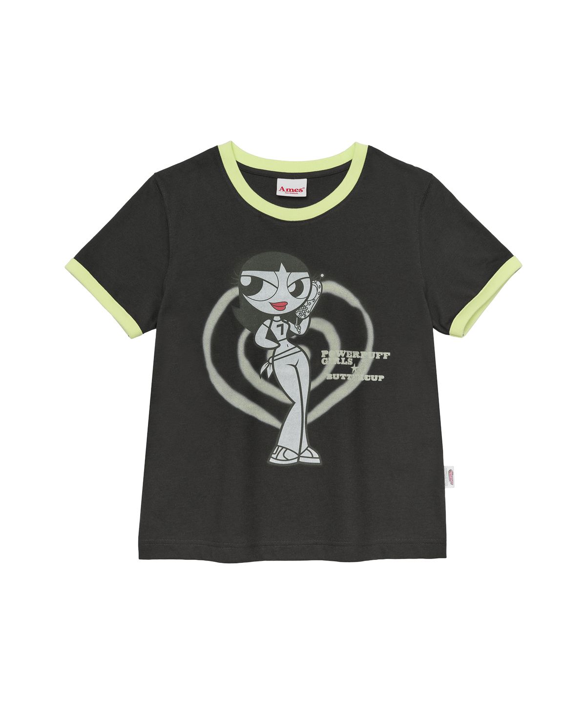 아메스 월드와이드(AMES-WORLDWIDE) PPG GIRL RINGER TEE CHARCOAL