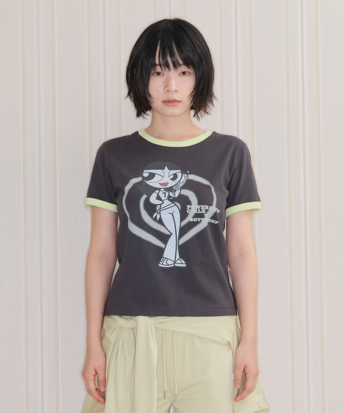 아메스 월드와이드(AMES-WORLDWIDE) PPG GIRL RINGER TEE CHARCOAL