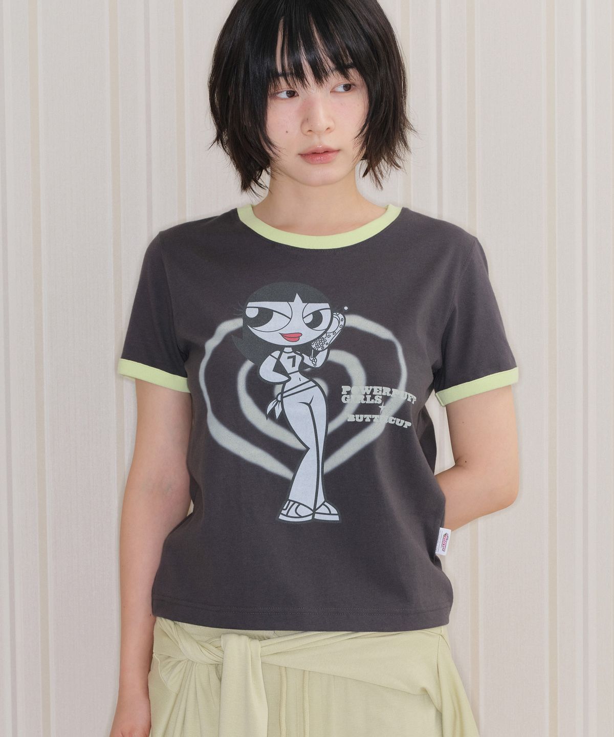 아메스 월드와이드(AMES-WORLDWIDE) PPG GIRL RINGER TEE CHARCOAL