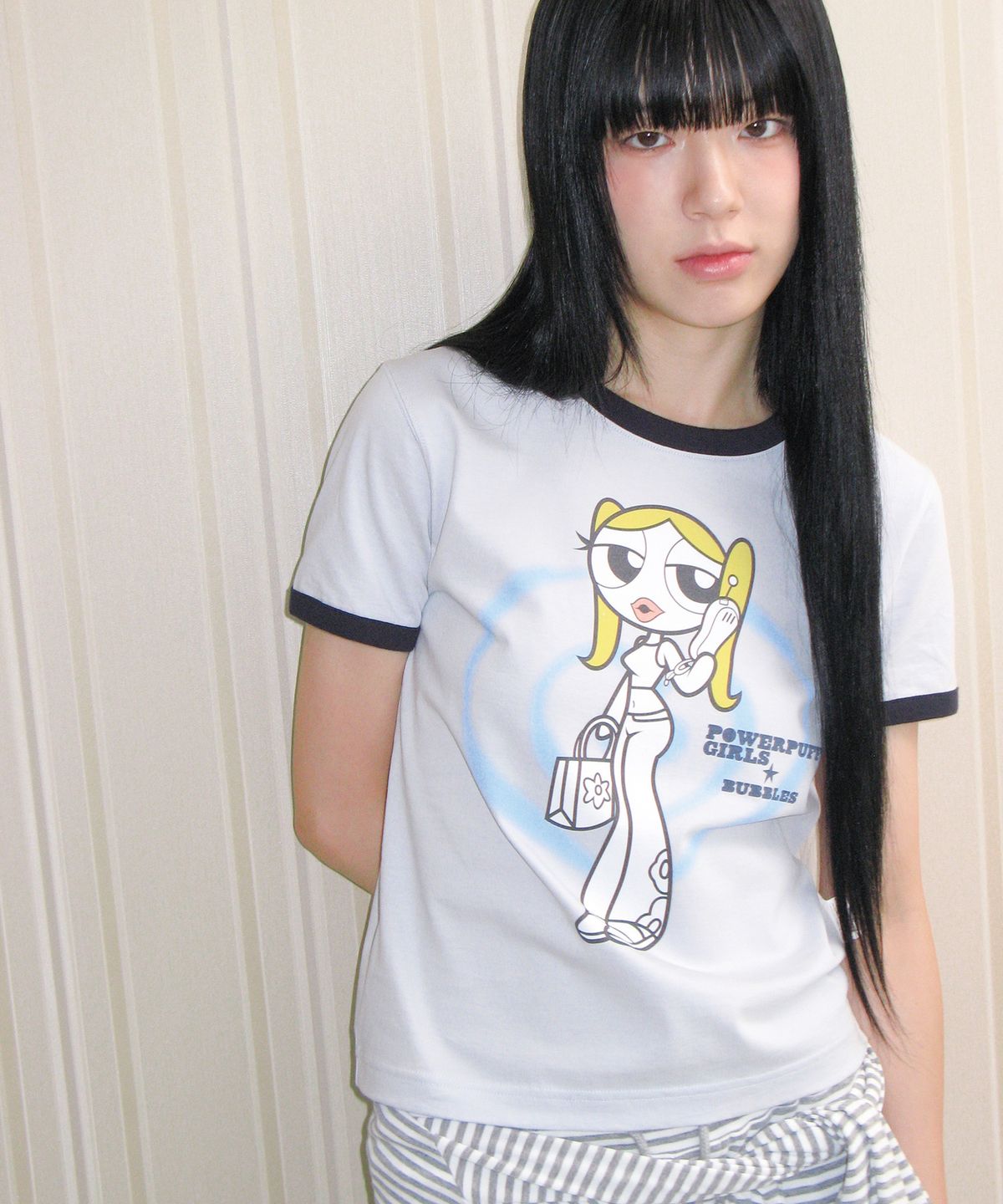 아메스 월드와이드(AMES-WORLDWIDE) PPG GIRL RINGER TEE SKY BLUE