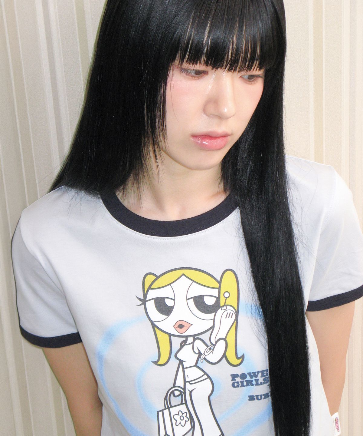 아메스 월드와이드(AMES-WORLDWIDE) PPG GIRL RINGER TEE SKY BLUE