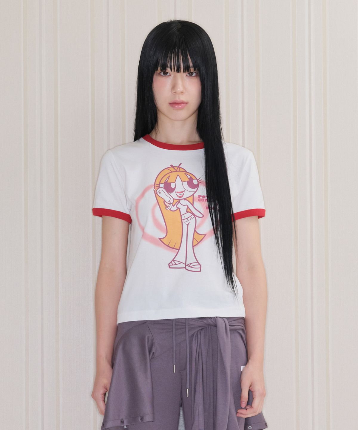 아메스 월드와이드(AMES-WORLDWIDE) PPG GIRL RINGER TEE WHITE
