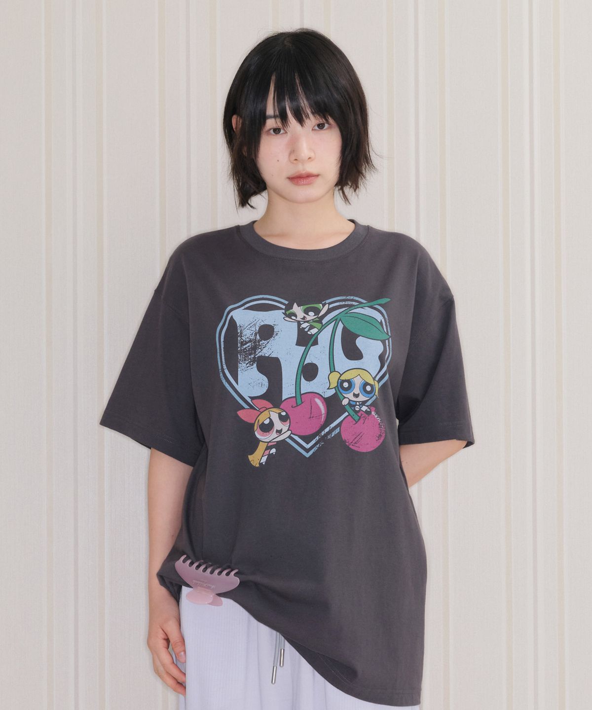 아메스 월드와이드(AMES-WORLDWIDE) PPG HEART CHERRY TEE CHARCOAL