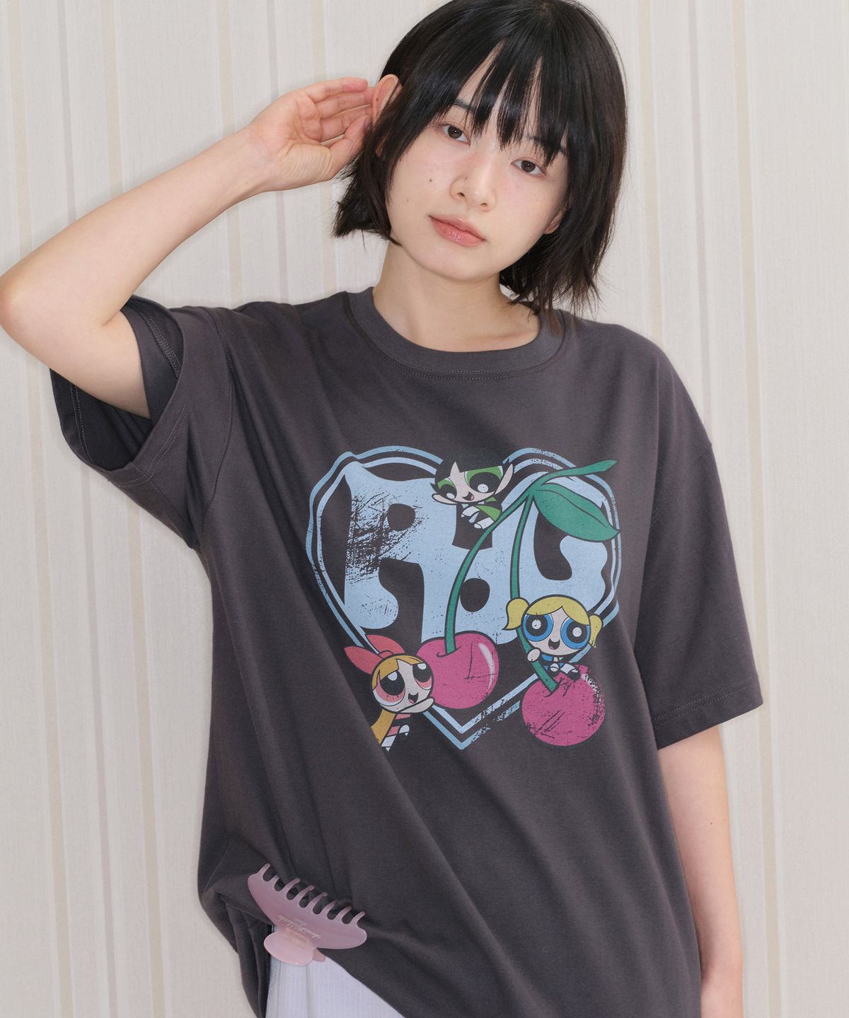 아메스 월드와이드(AMES-WORLDWIDE) PPG HEART CHERRY TEE CHARCOAL