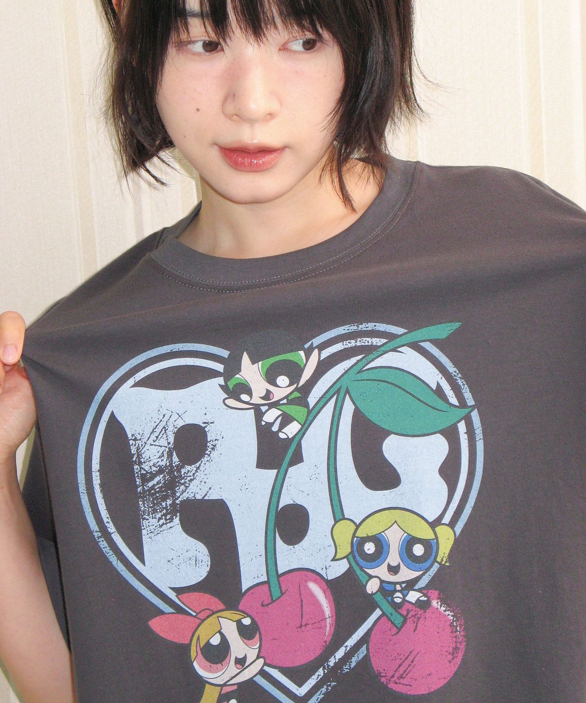 아메스 월드와이드(AMES-WORLDWIDE) PPG HEART CHERRY TEE CHARCOAL