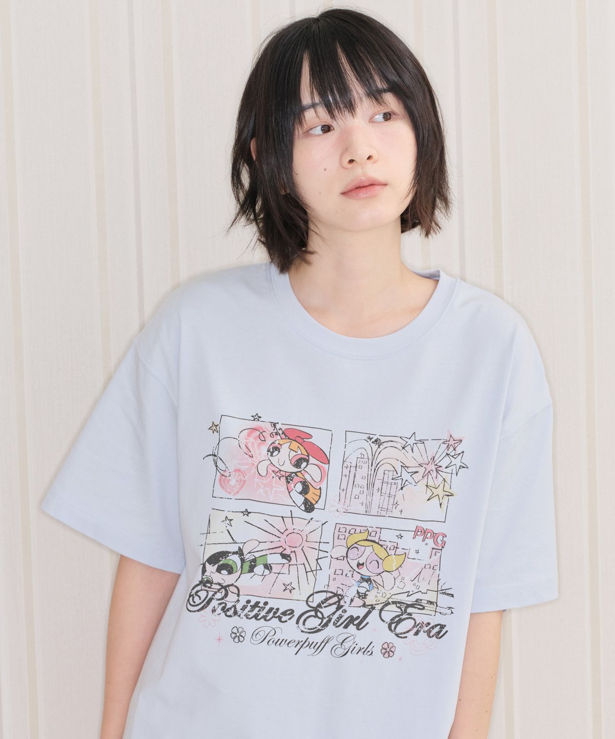 아메스 월드와이드(AMES-WORLDWIDE) PPG VINTAGE CARTOON TEE SKY BLUE